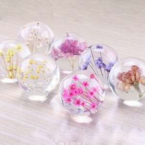 Niestandardowe 3D 7 cm 8 cm 9 cm Kula Kula Naturalna Flower Plant Realue Mnaster Paper w wagę świątecznąna prezenty świąteczne Crystal Glass Decor Home Decor