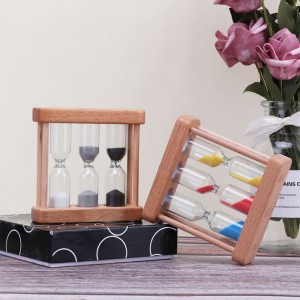 Fabryka można dostosować 3na 1 klepsydra drewnianego szklanego zegar piasku do gotowania kuchni Europejski twórczy metal obrotowy Timer klepsydry